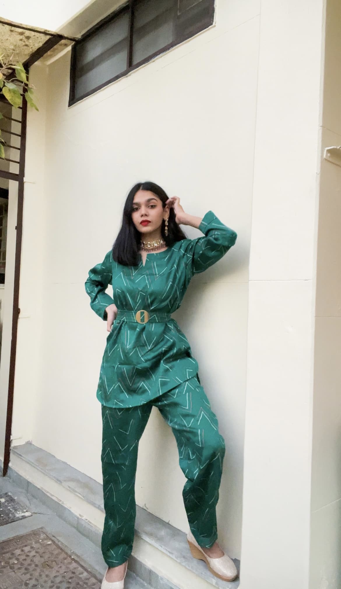 Green Abstract Co-ord Set